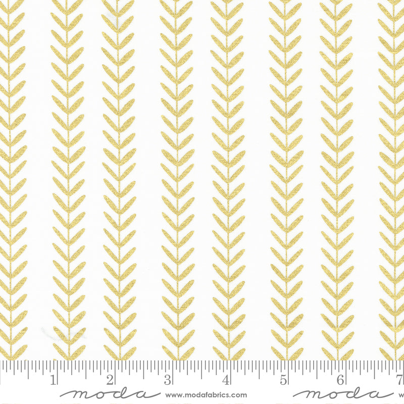 Gilded Leaf Stripe Paper - Gold