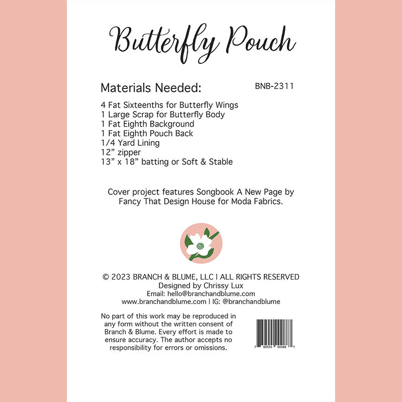Butterfly Pouch - PDF Pattern