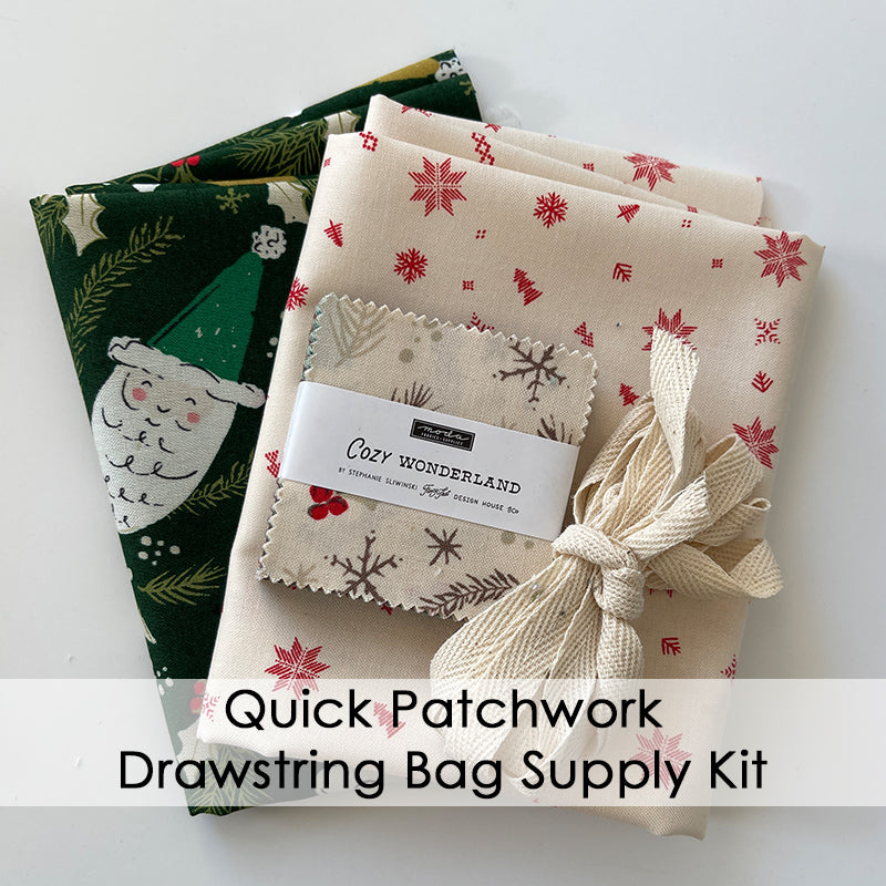 Quick Patchwork Drawstring Bag Supply Kit Cozy Wonderful