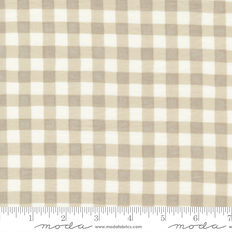 Happiness Blooms Forest Gingham Natural - 108" WIDE BACK