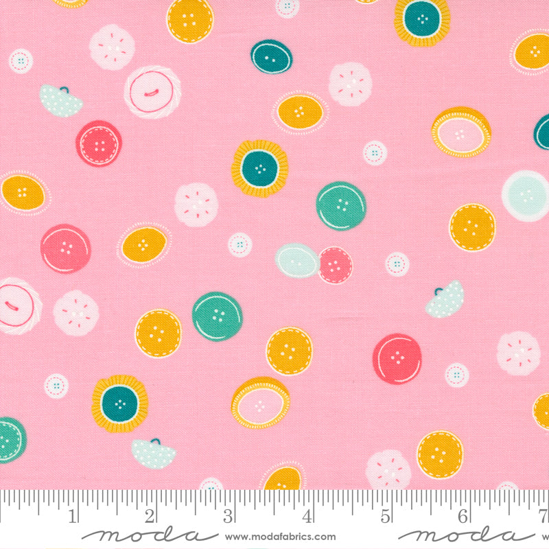 Sew Wonderful Button Drop Lovely Pink - 1 yard 13 inches