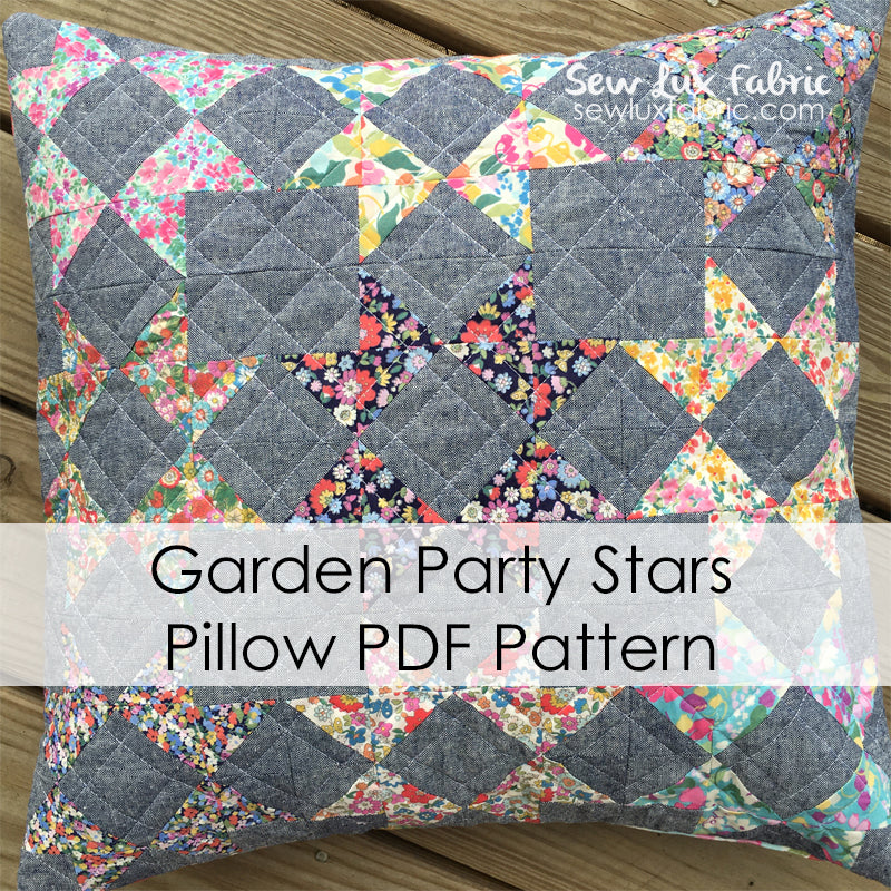 Garden Party Stars Pillow PDF Pattern