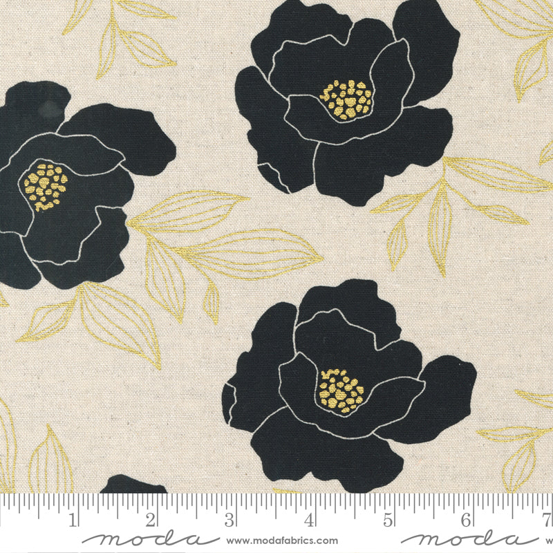 Gilded Bold Blossoms Mochi Linen Paper - Gold