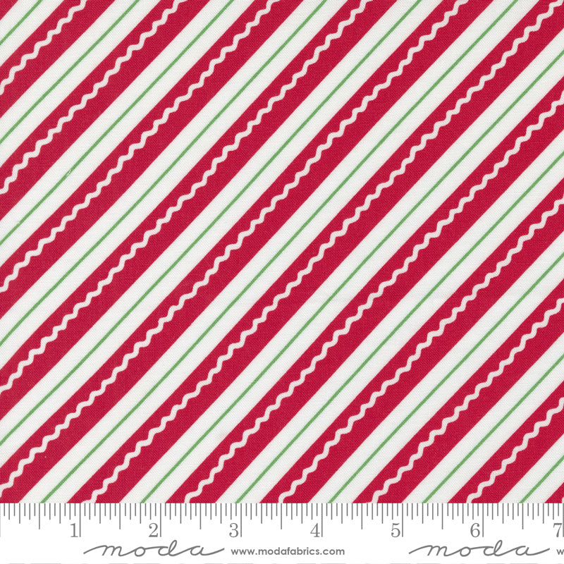 Reindeer Games Candy Cane Stripe Poinsettia Red