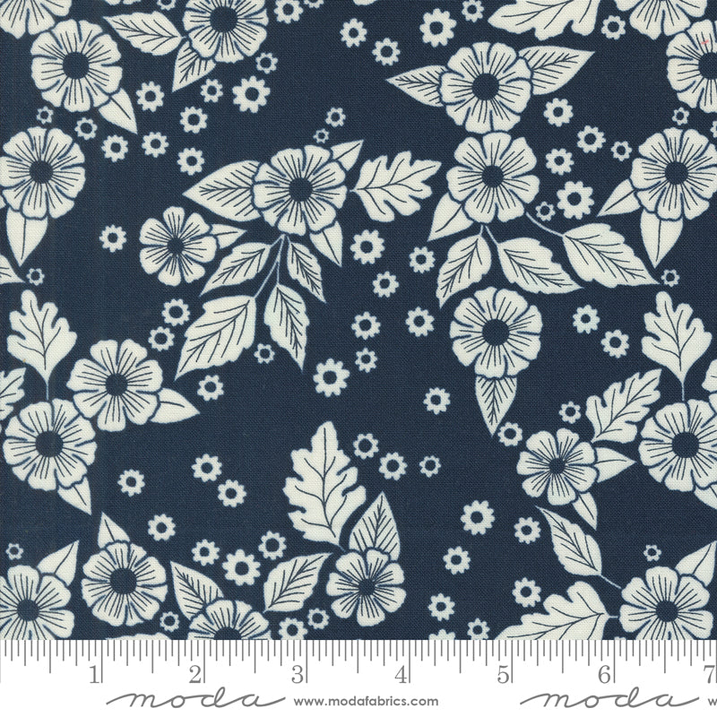 Field of Flowers Floral Scatter Navy