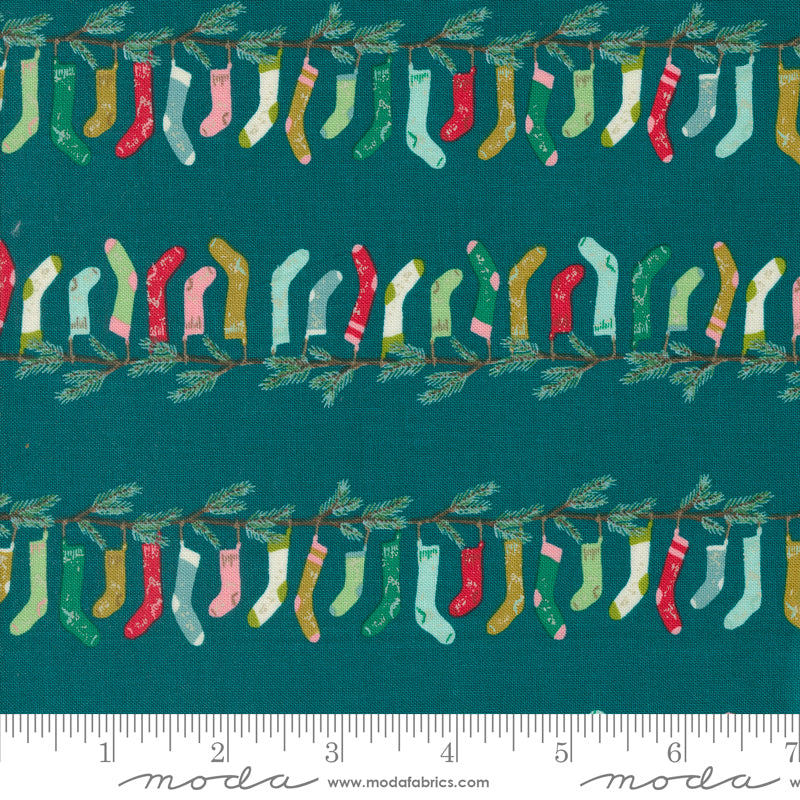 Cozy Wonderland Stocking Stripe Teal