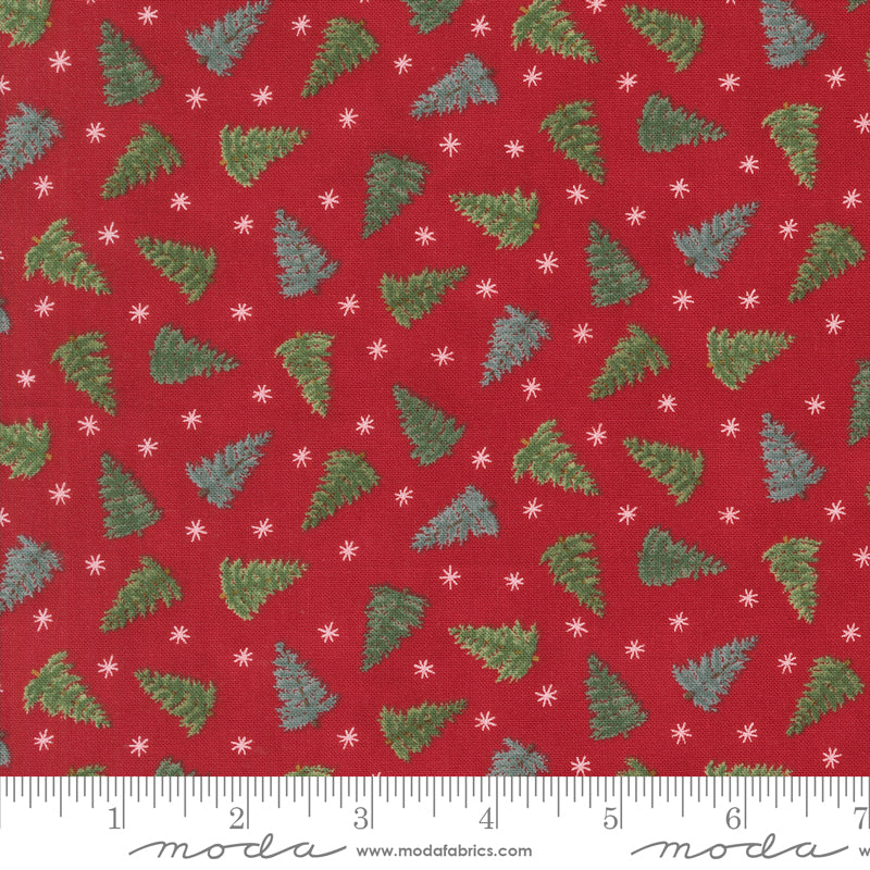 Winter Friends Tossed Trees Berry Red
