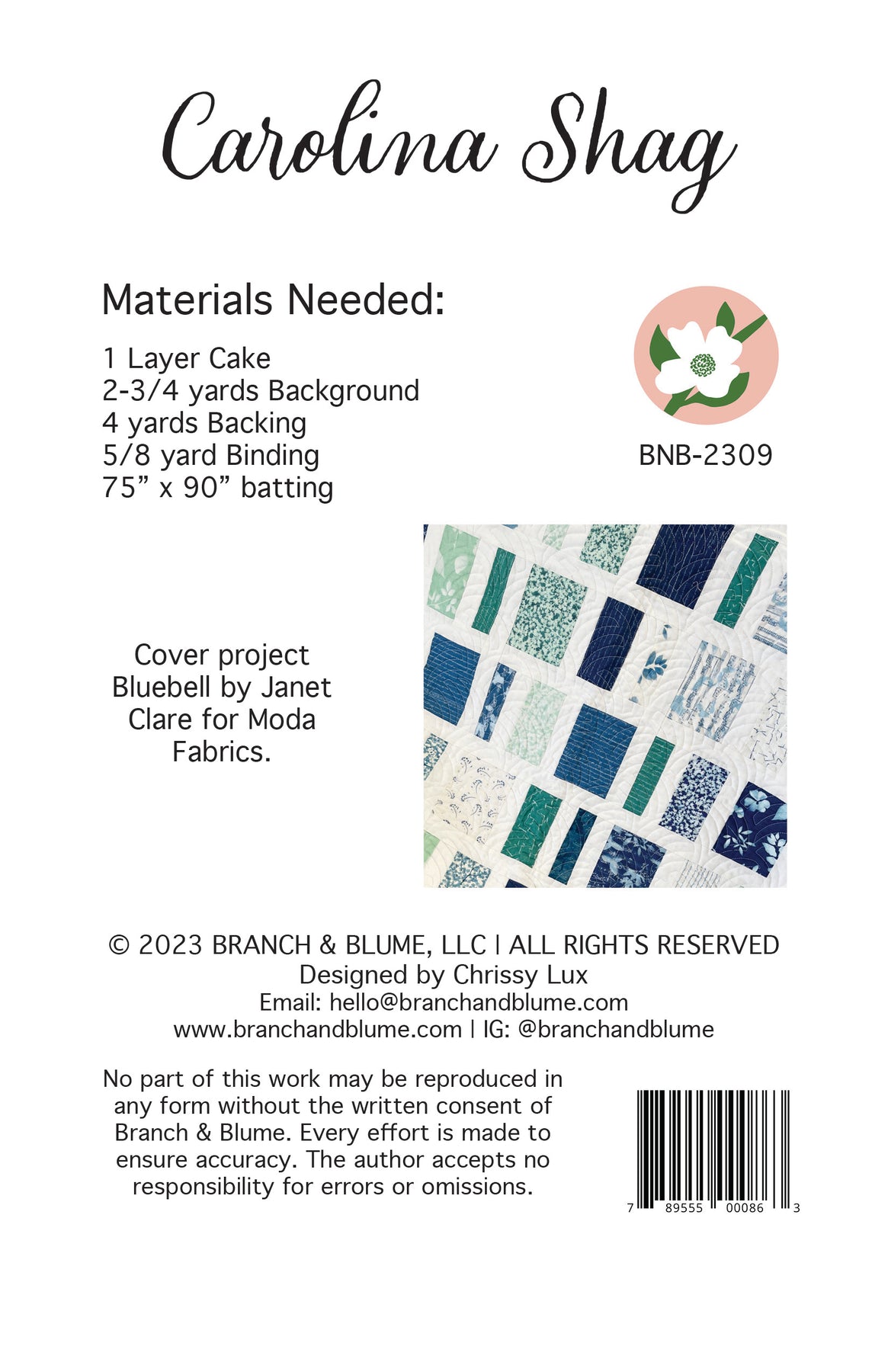 Carolina Shag Quilt Pattern - PAPER – Sew Lux Fabric