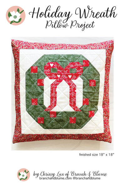 Holiday Wreath Pillow Pattern - PDF