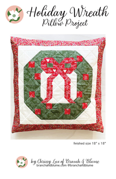 Holiday Wreath Pillow Pattern - PAPER