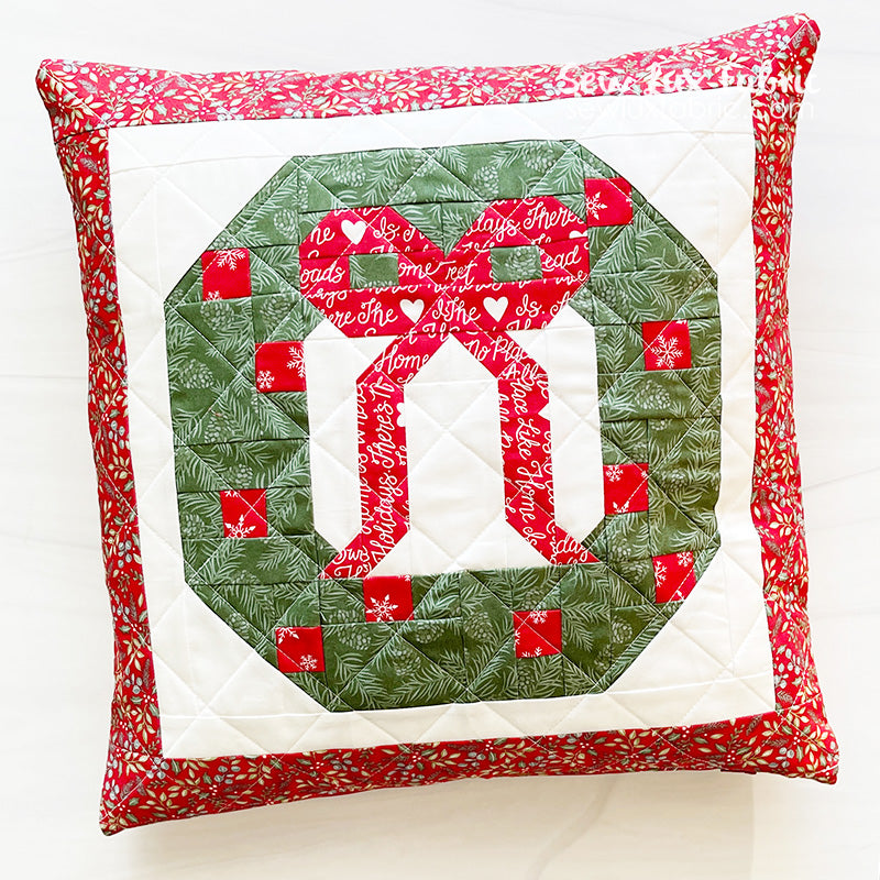 Holiday Wreath Pillow Kit with Pattern