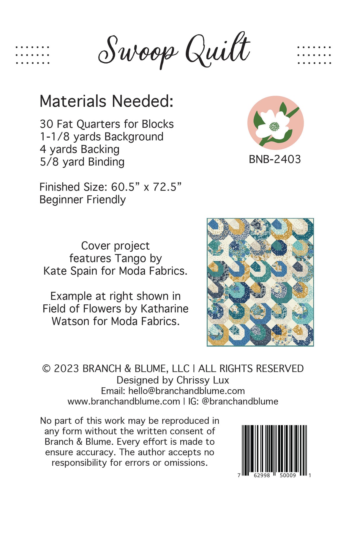Swooping Pattern Swoop Quilt Pattern - PDF – Sew Lux Fabric