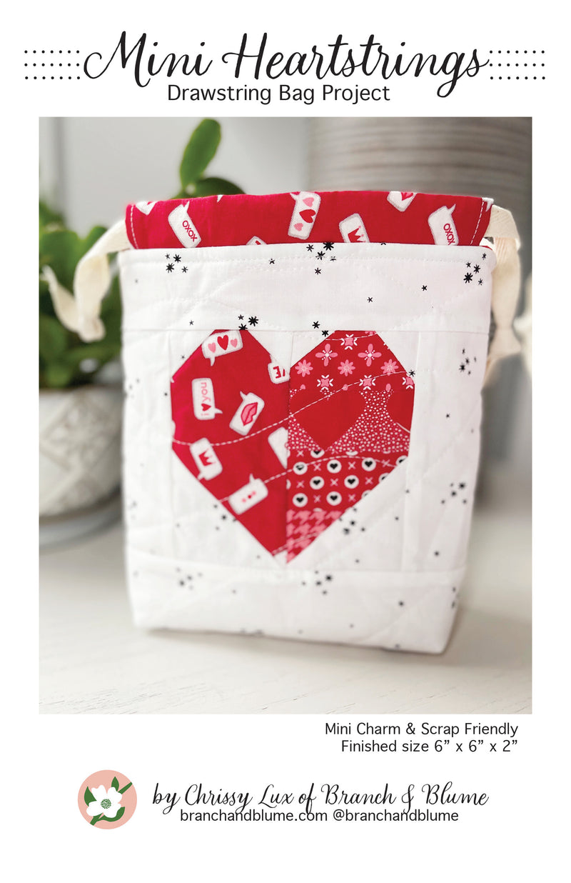 Mini Heartstrings Drawstring Bag Pattern - PAPER