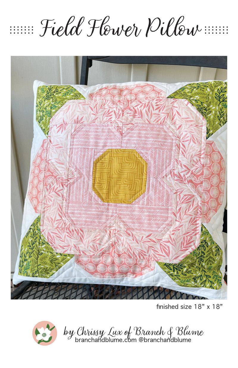 Field Flower Pillow Kit with Pattern