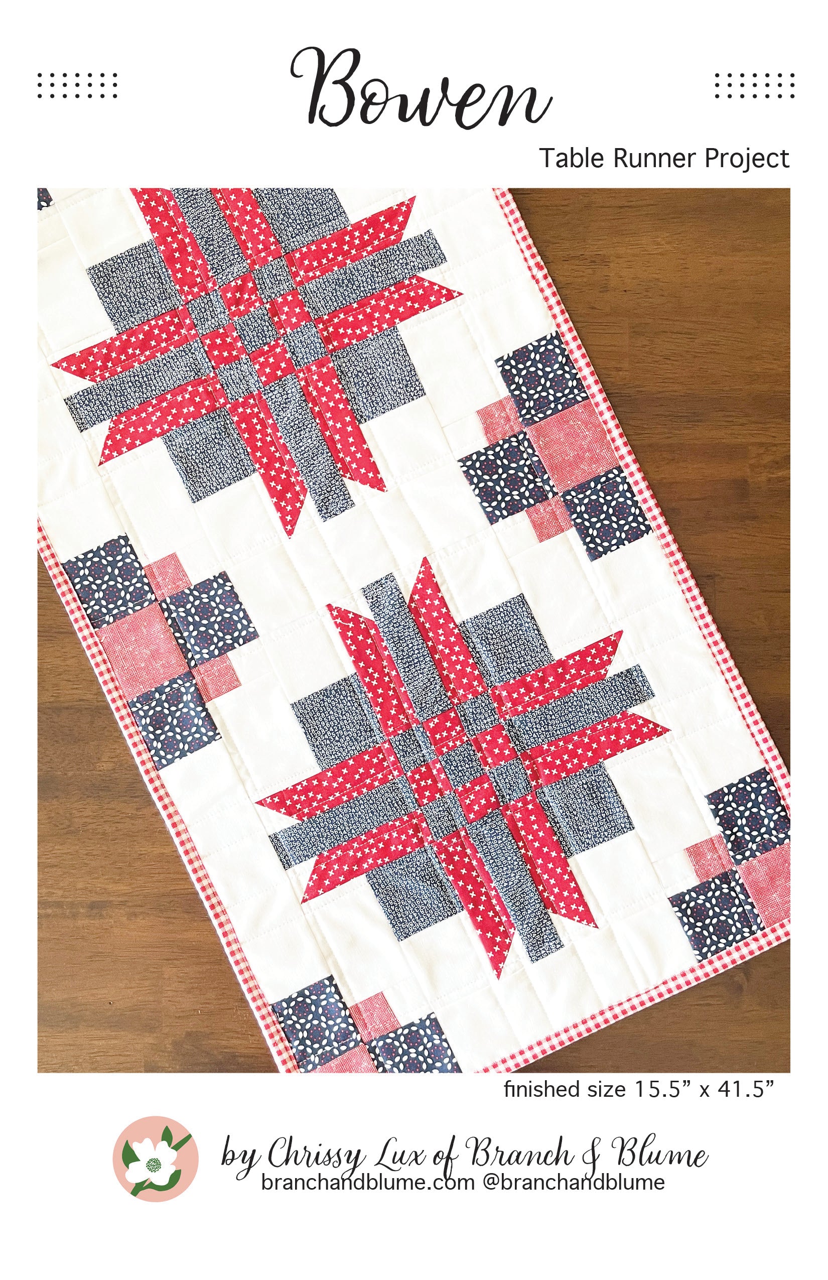 Bowen Table Runner Patten - PAPER – Sew Lux Fabric