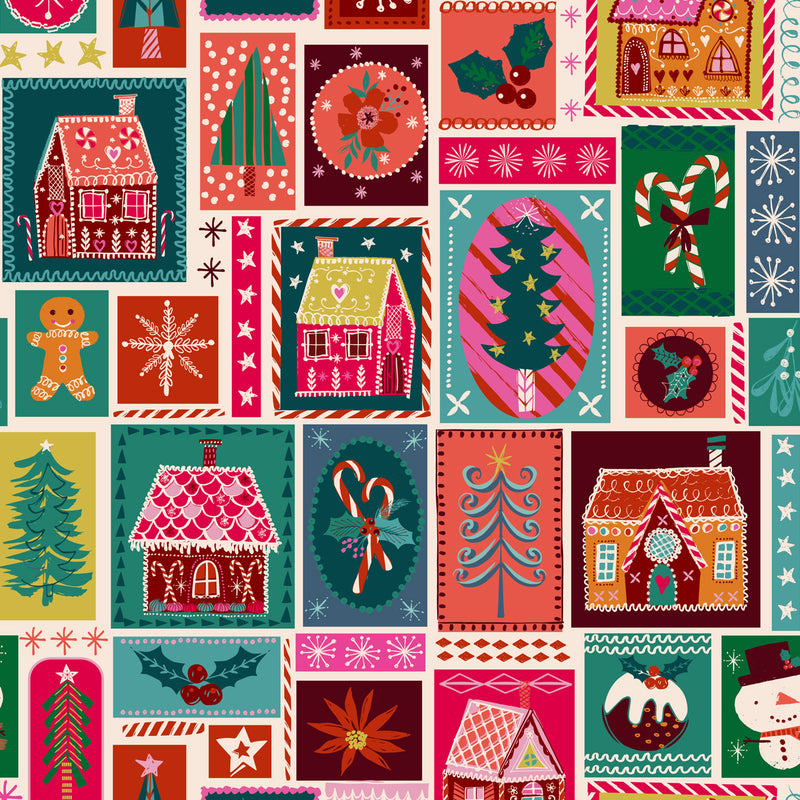 Candy Cane Christmas Patchwork Candy Houses