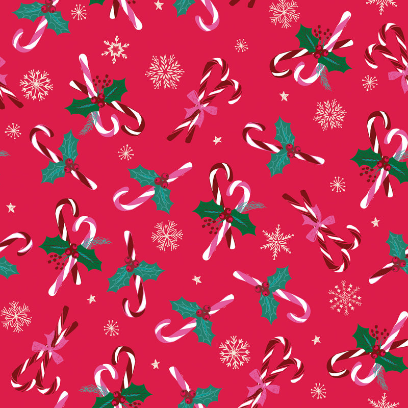 Candy Cane Christmas Candy Cane and Snowflakes