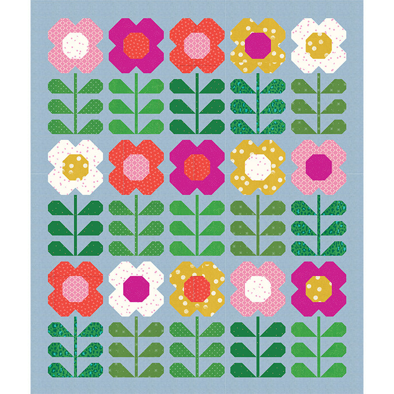 Hello Spring Flower Rows Quilt Fabric Kit