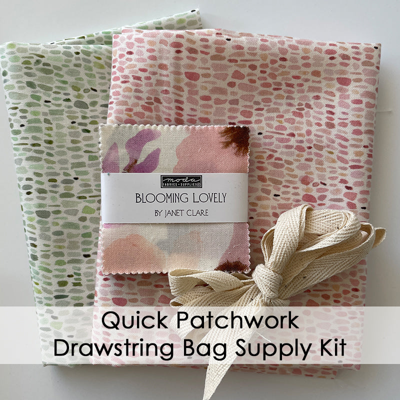 Quick Patchwork Drawstring Bag Supply Kit - Blooming Lovely