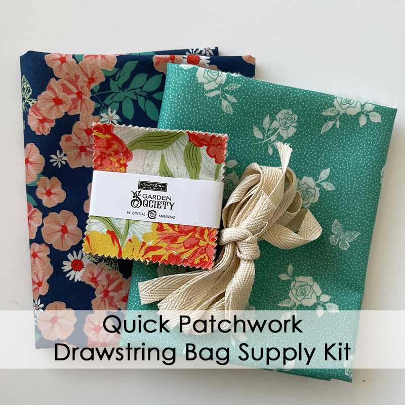 Quick Patchwork Drawstring Bag Supply Kit - Garden Society