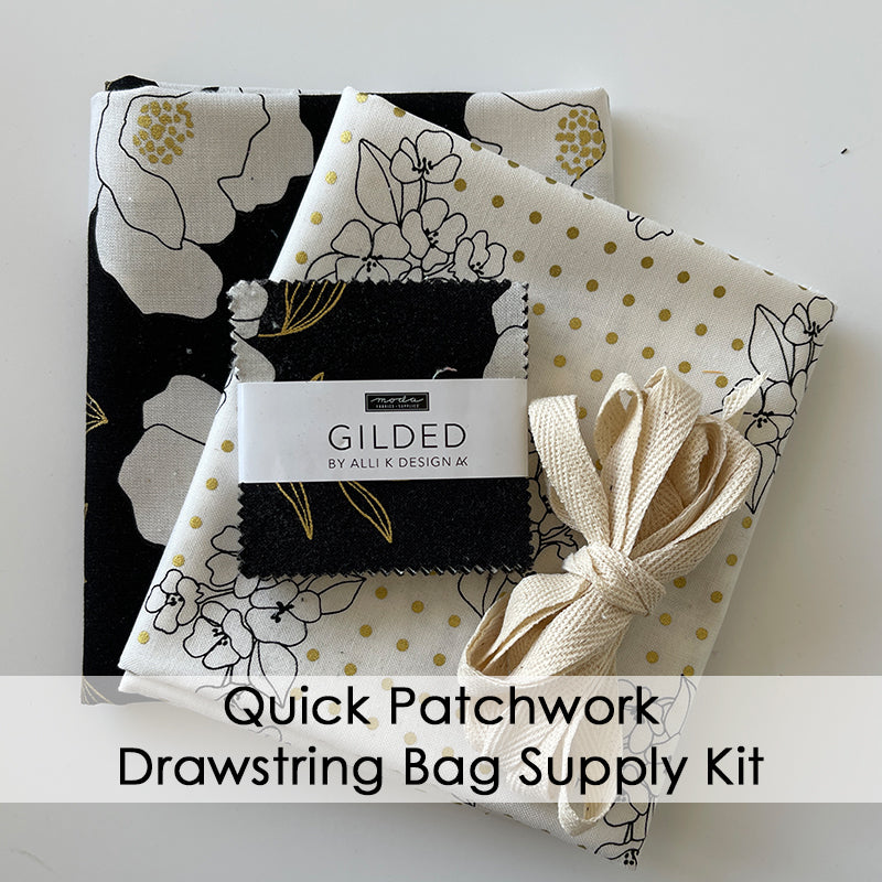 Quick Patchwork Drawstring Bag Supply Kit - Gilded