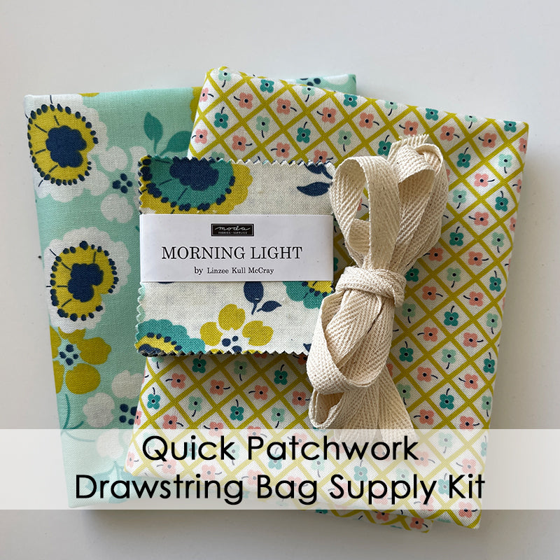 Quick Patchwork Drawstring Bag Supply Kit - Morning Light