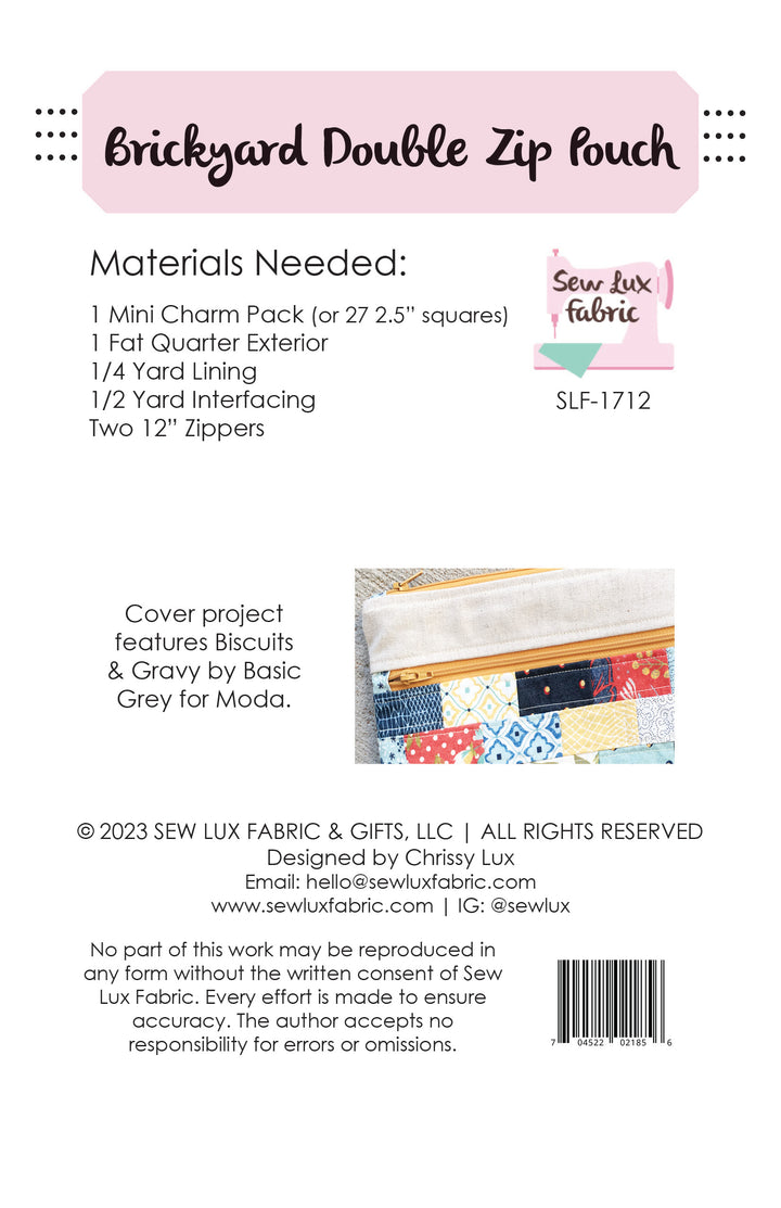 Brickyard Double Zip Pouch Brickyard Double Zip Pouch