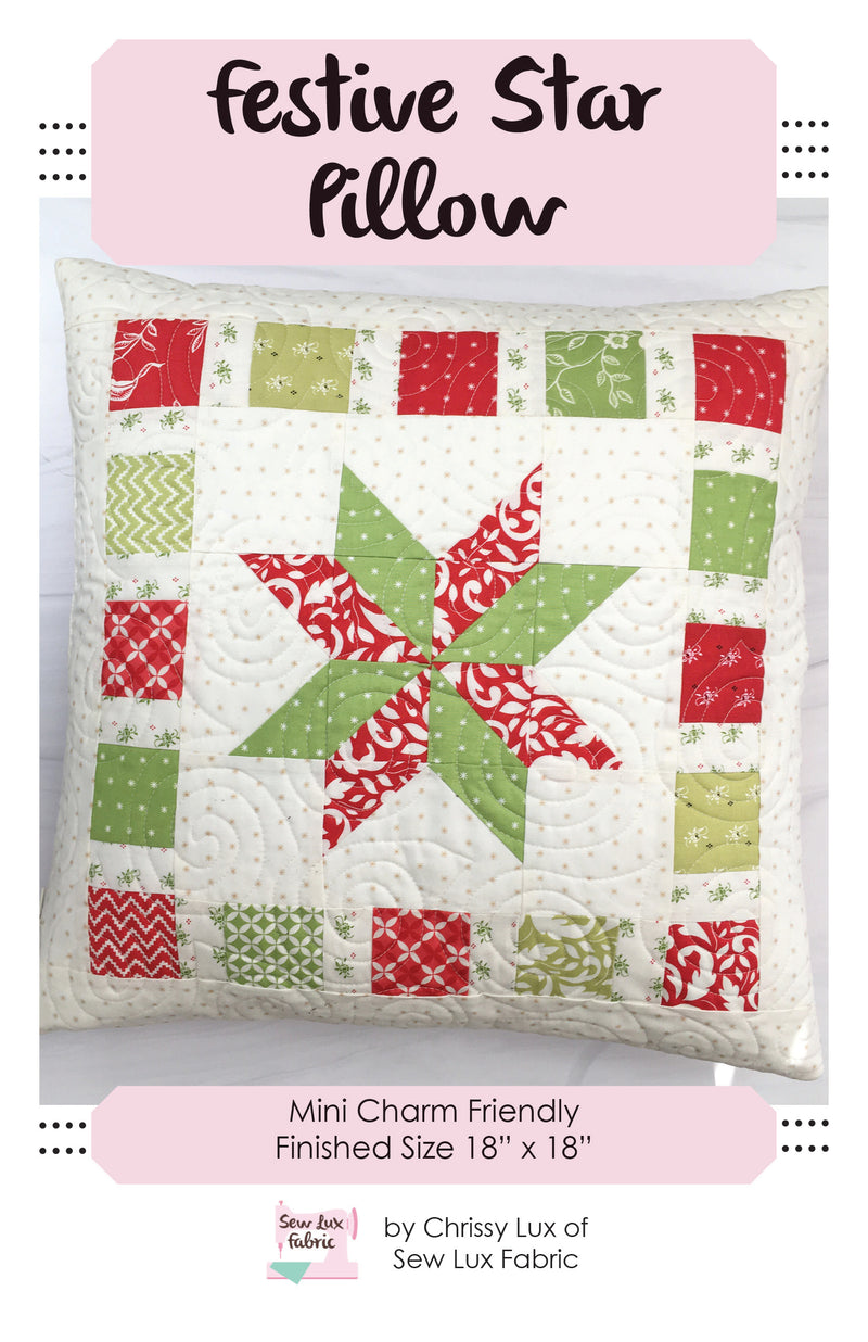 Festive Star Pillow Pattern - PAPER