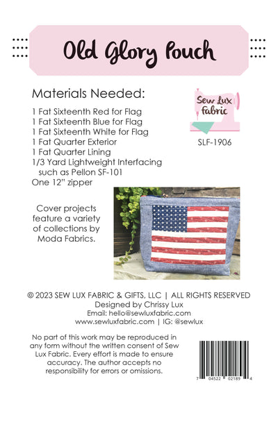Old Glory Pouch - Paper Pattern