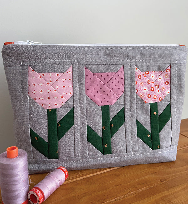 Tiny Tulips Pouch Pattern - PAPER