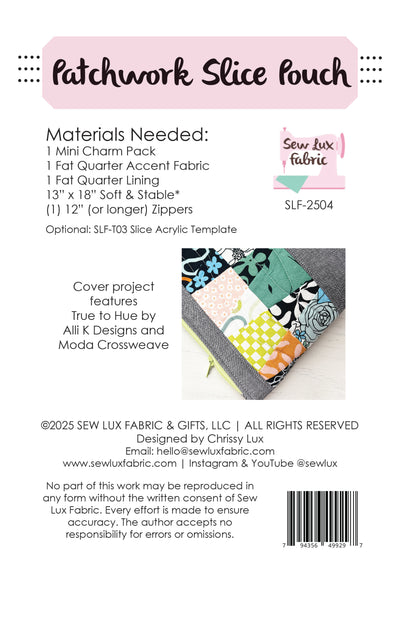 Patchwork Slice Pouch Pattern - PDF