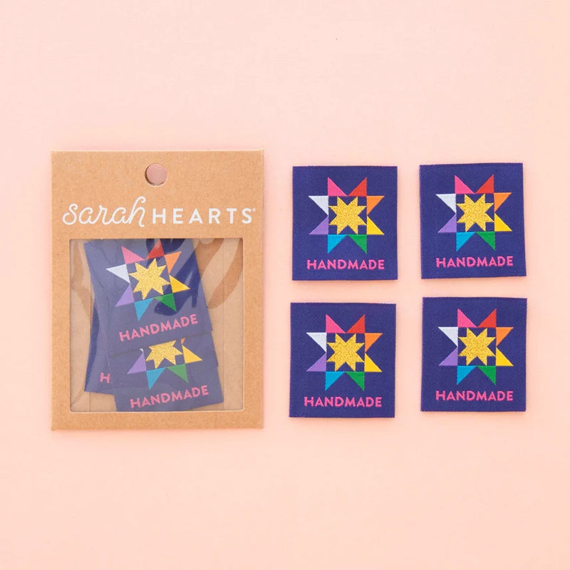 Sarah Hearts Handmade Quilt Star Large Woven Labels