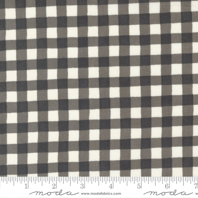 Happiness Blooms Forest Gingham Slate - 108" WIDE BACK