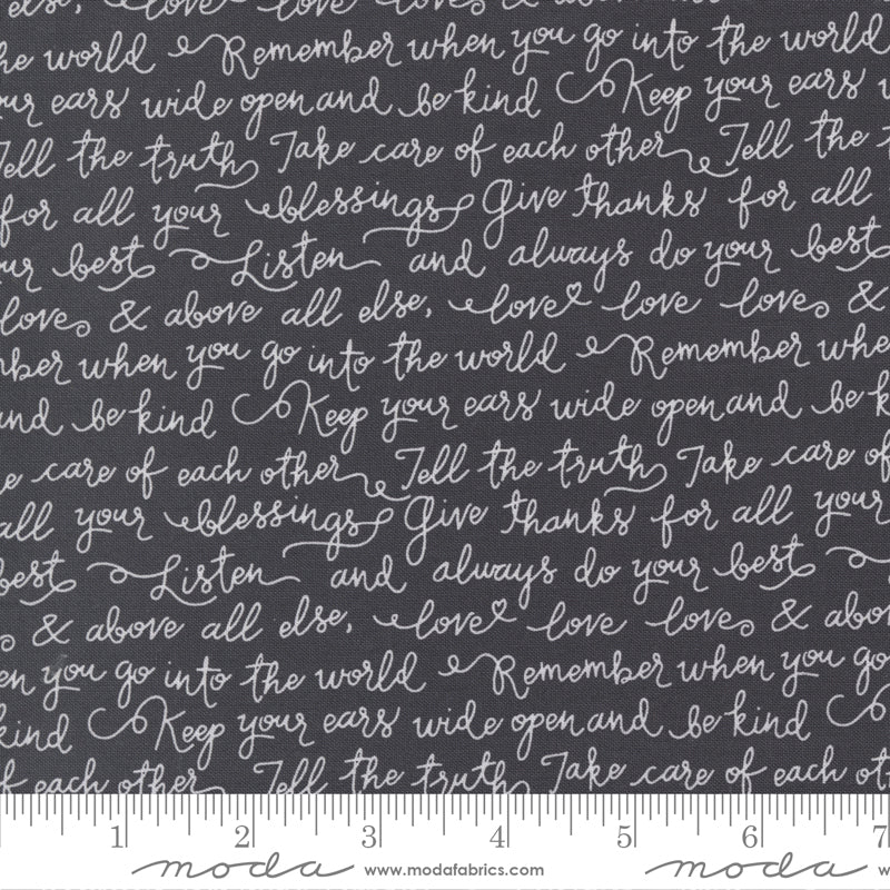 Country Rose Farmhouse Script Charcoal
