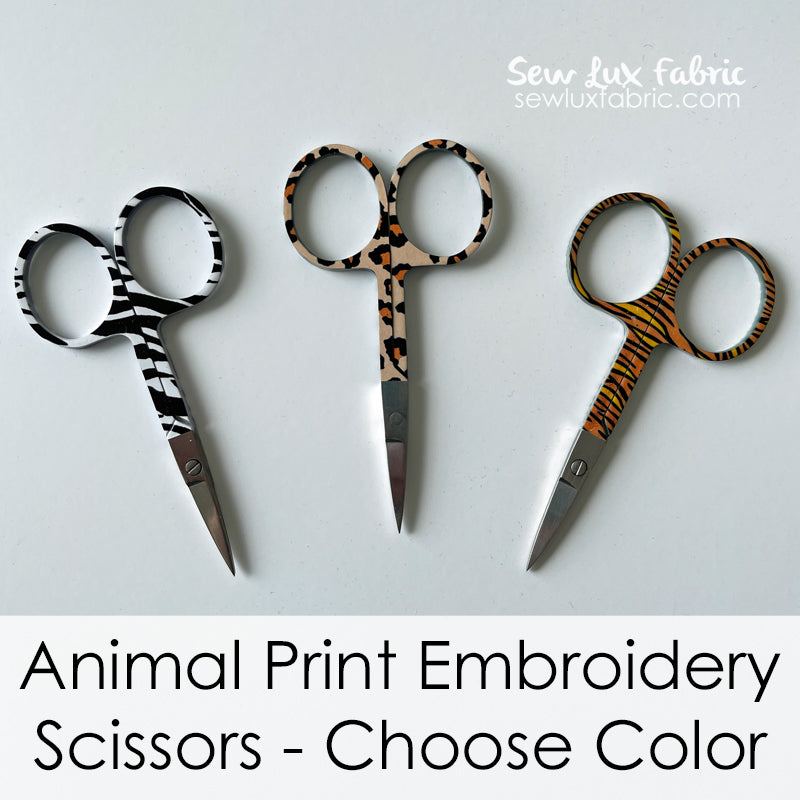Animal Print Embroidery Scissors - Choose Color
