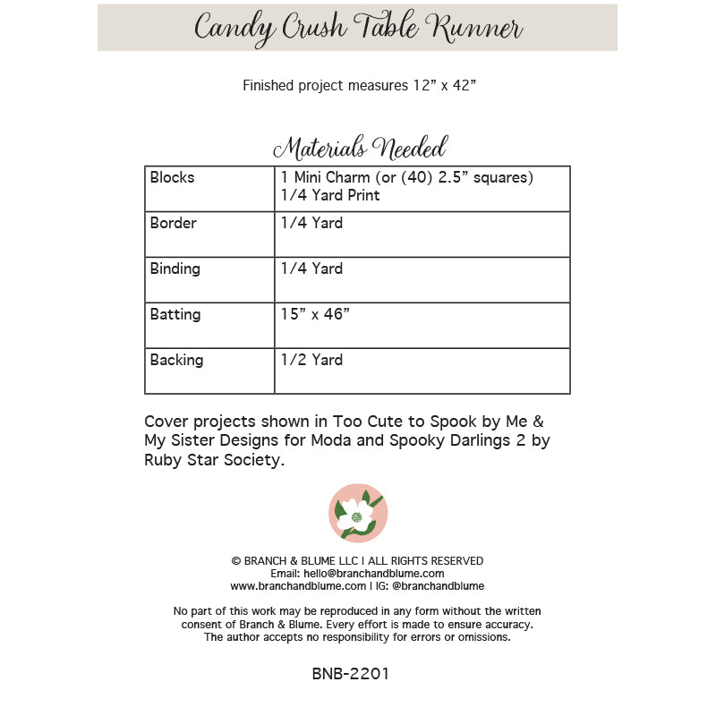 Candy Crush Table Runner PDF Pattern