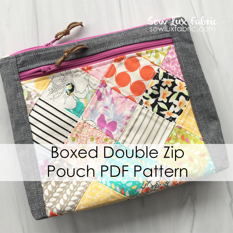 Boxed Double Zip Pouch PDF Pattern
