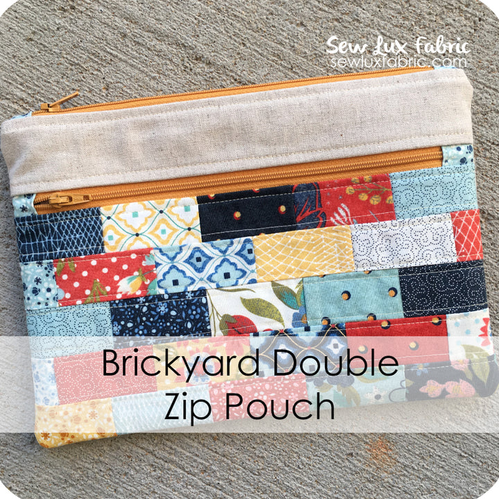 Brickyard Double Zip Pouch Pattern PDF – Sew Lux Fabric