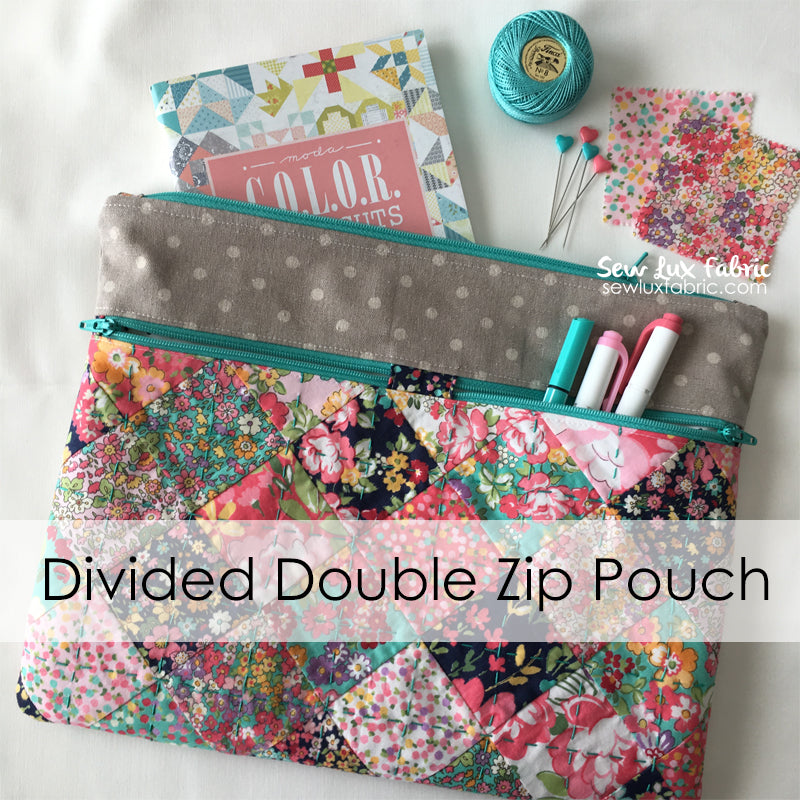 Divided Double Zip Pouch - PDF Pattern