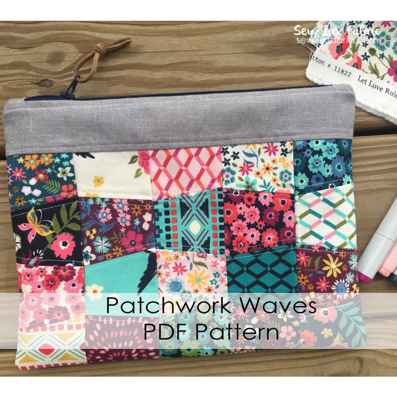 Patchwork Waves Pouch Pattern PDF