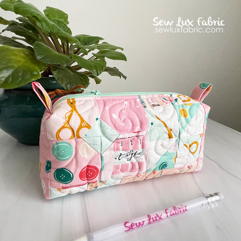 Patchwork Box Pattern Patchwork Box Pencil Pouch PDF Pattern – Sew Lux Fabric