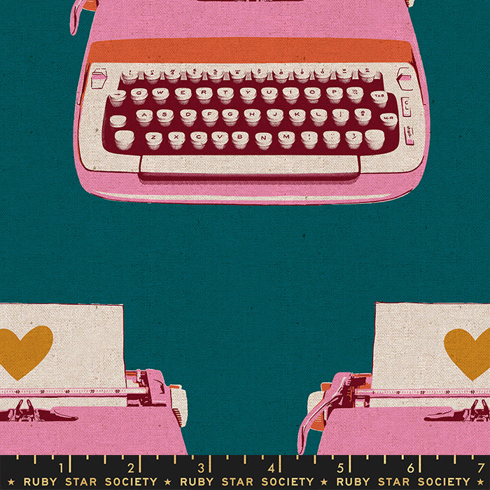 Darlings 2 Typewriters Canvas Teal