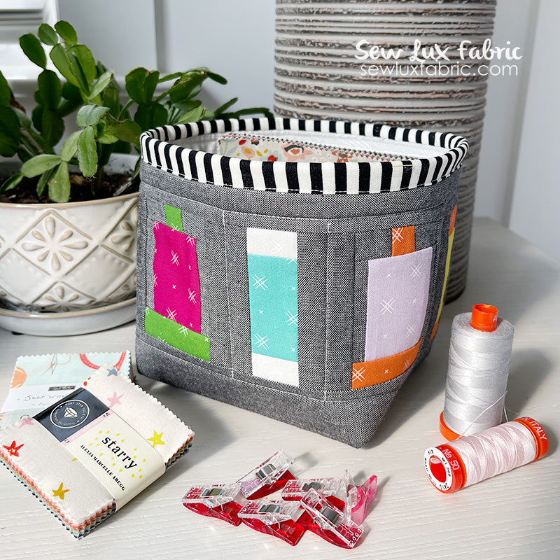 Scrap Spool Spools Scrap Basket PDF Pattern – Sew Lux Fabric