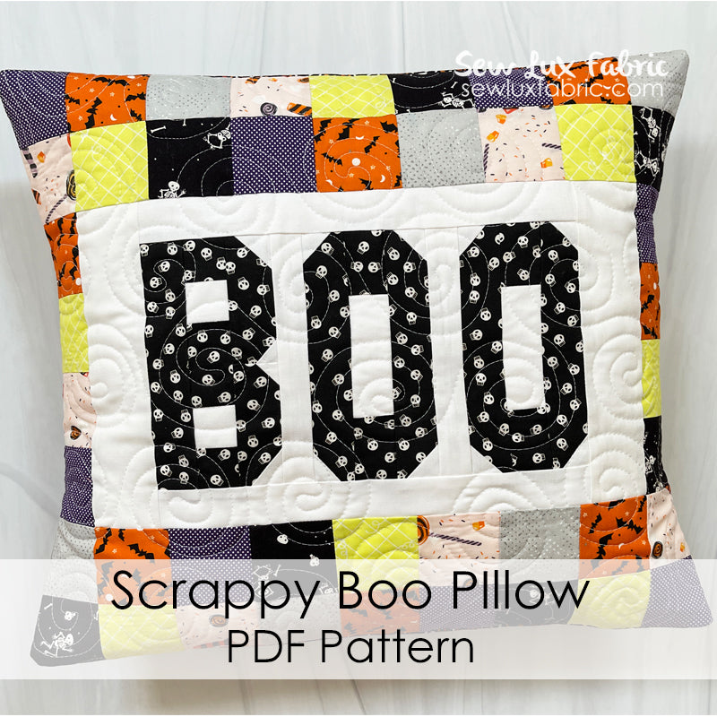 Scrappy Boo Pillow PDF Pattern