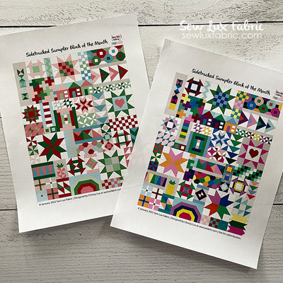 2022 Sew Lux Sidetracked Sampler Block of the Month