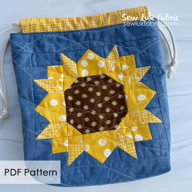 Mini Sunflower Drawstring Bag - PDF Pattern – Sew Lux Fabric