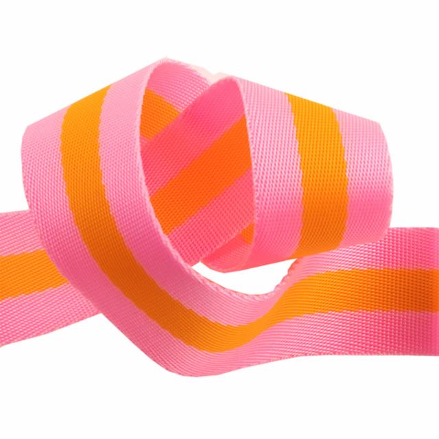 Tula Pink 1.5 inch Webbing - Pink Orange