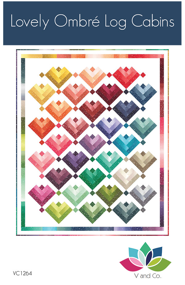 Lovely Ombre Cabins Quilt Pattern - Paper