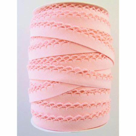 Crochet Edge Bias Tape - Solid Light Pink
