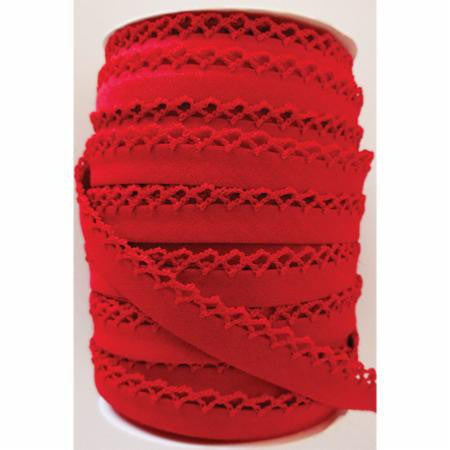 Crochet Edge Bias Tape - Solid Red